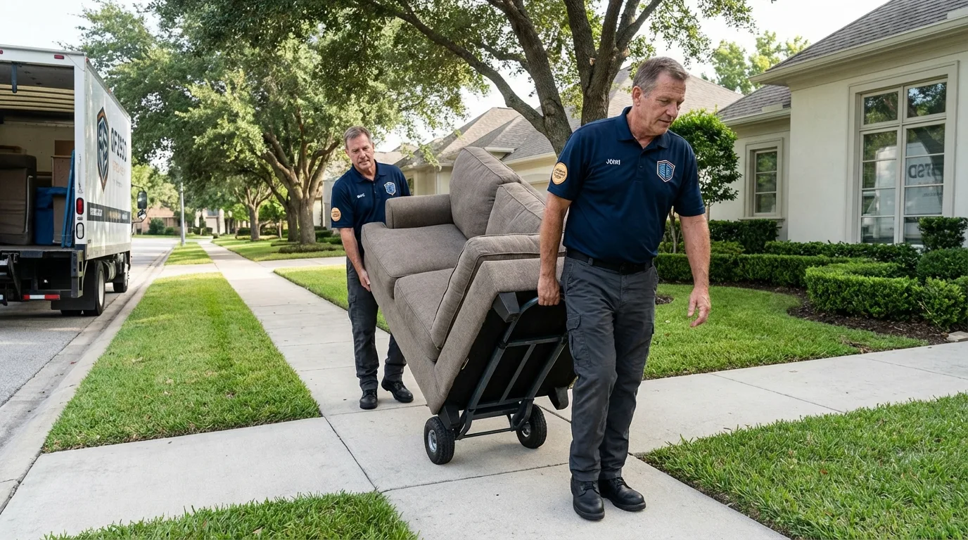 Local residential moving crew loading furniture in Grayslake, IL